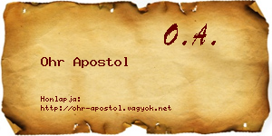 Ohr Apostol névjegykártya